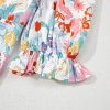 Women's Vibrant Pink Boho Flower Print Half Puff Sleeve Blouse - Image 13