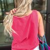 Women's Sachet Pink Butterfly Graphic Casual Tank Top - Stylish Sleeveless Summer Tee - Image 2