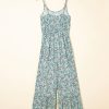 Women's Green Bohemian Floral Ruffle Bottom Spaghetti Strap Jumpsuit for Summer - Image 10