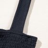 Women's Black Smocked Bust Textured Knit Sleeveless Romper - Flattering A-Line Silhouette - Image 10