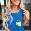 Women's Blue Sun Graphic Casual Tank Top - Stylish Sleeveless Summer Tee - Image 5